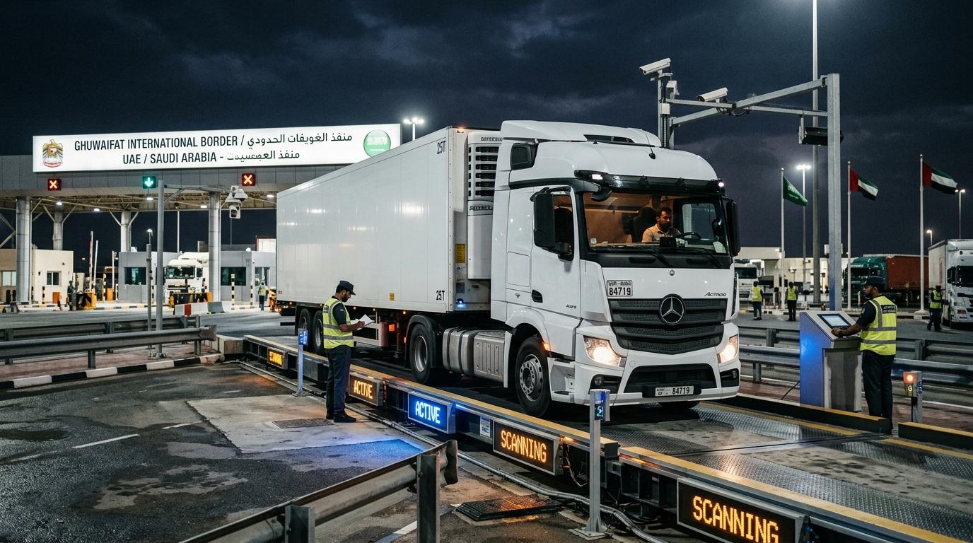 UAE Saudi Ghuwaifat Border Customs Reefer Inspection